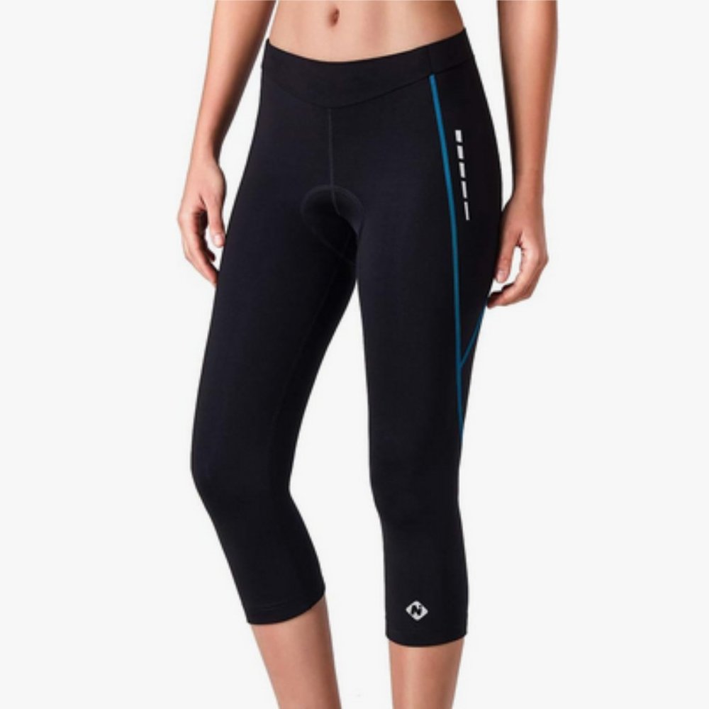 NAVISKIN Women's Padded Bike Shorts Cycling Capris Pants Black XL
